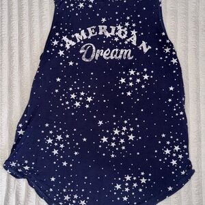 American Dream Starry Tank Top - Blue and White